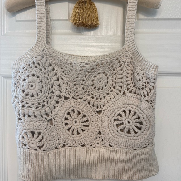 J.Crew Crochet Knit Tank Top in Cream - Picture 1 of 4